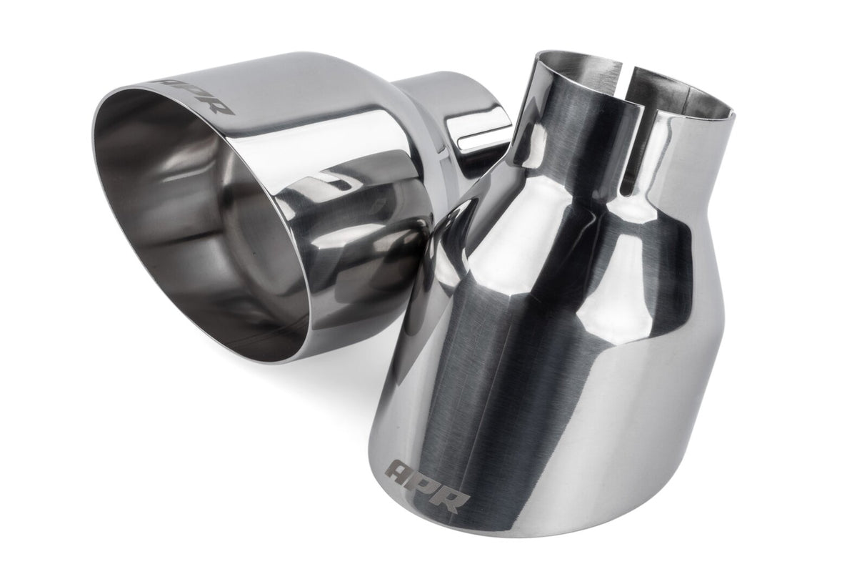 APR Single-Walled 4" Slash-Cut Tips Polished Silver TPK0004 | Pro Speed Racing