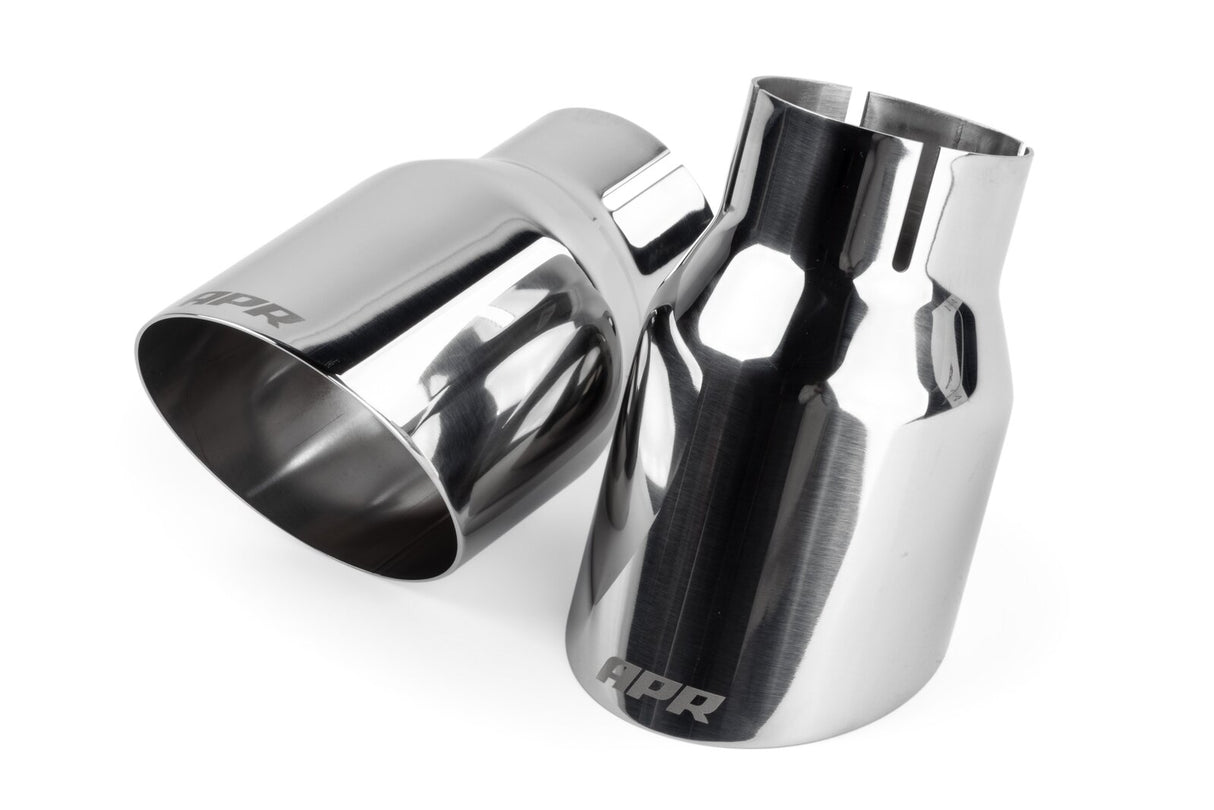 APR Single-Walled 3.5" Slash-Cut Tips Polished Silver TPK0005 | Pro Speed Racing