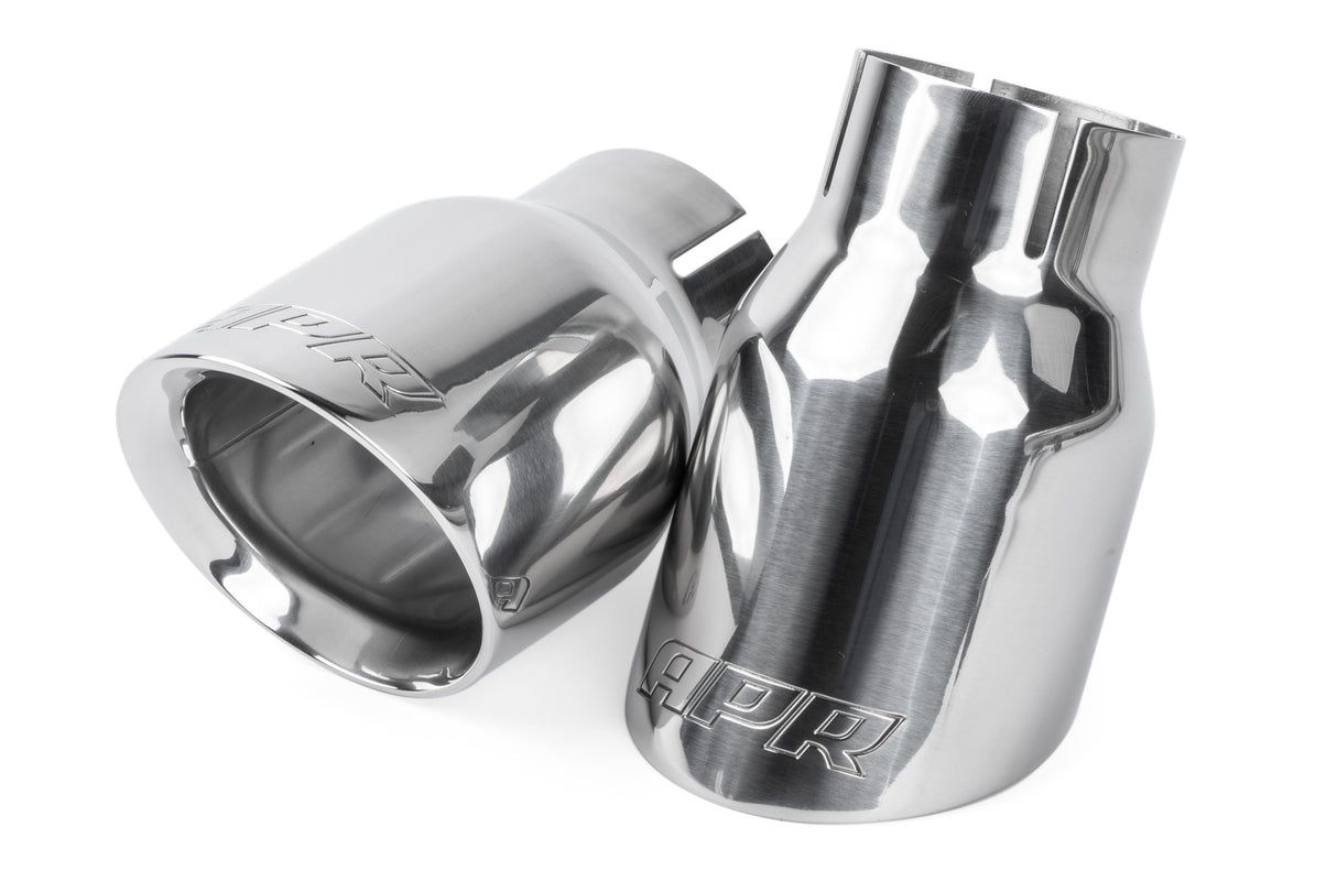 APR Double-Walled 3.5" Slash-Cut Tips Polished Silver TPK0006 | Pro Speed Racing