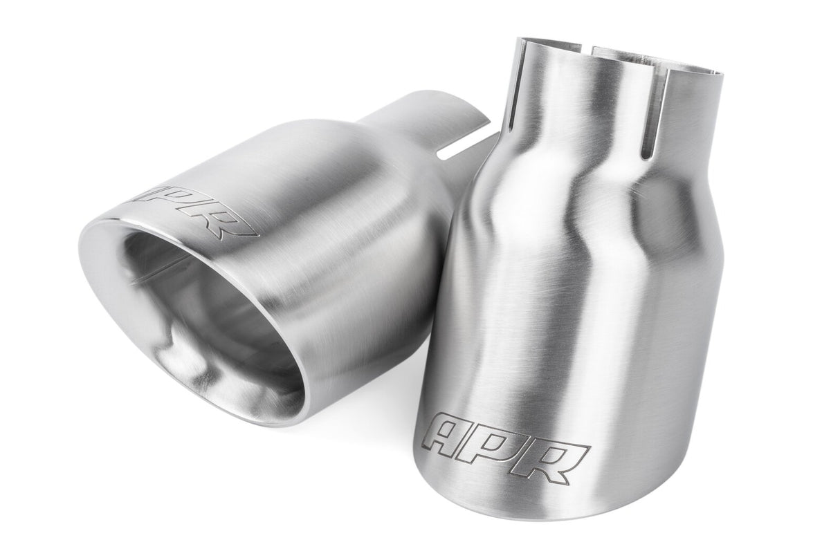 APR Double-Walled 3.5" Slash-Cut Tips Brushed Silver TPK0007 | Pro Speed Racing