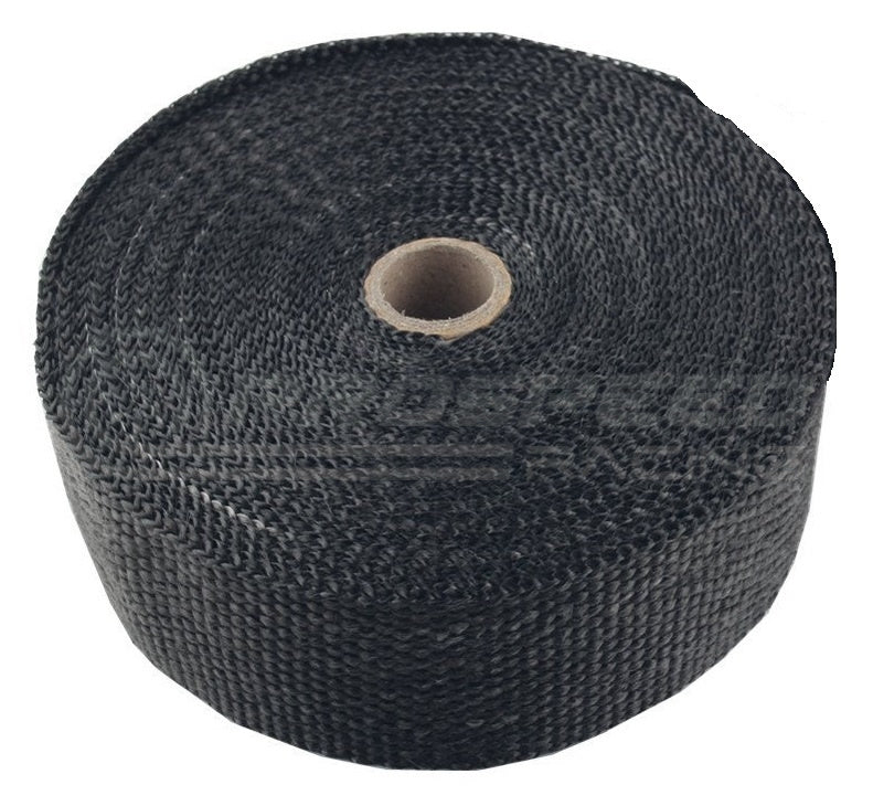 Torque Solution Fiberglass Exhaust Wrap (Black) - Universal 2" x 100'