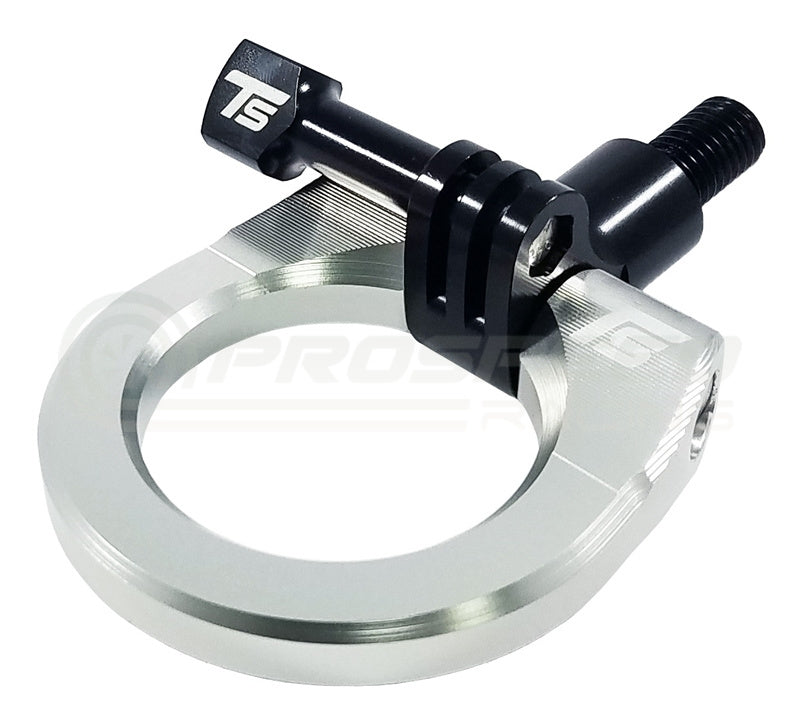 Torque Solution Billet Tow Hook Ring w/Go Pro Mount - Silver