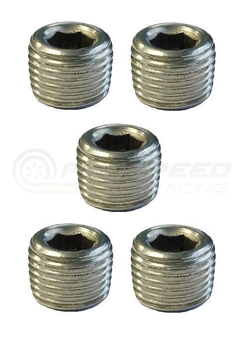 Torque Solution Stainless Steel 1/8" NPT Plug: Universal 5 Pack