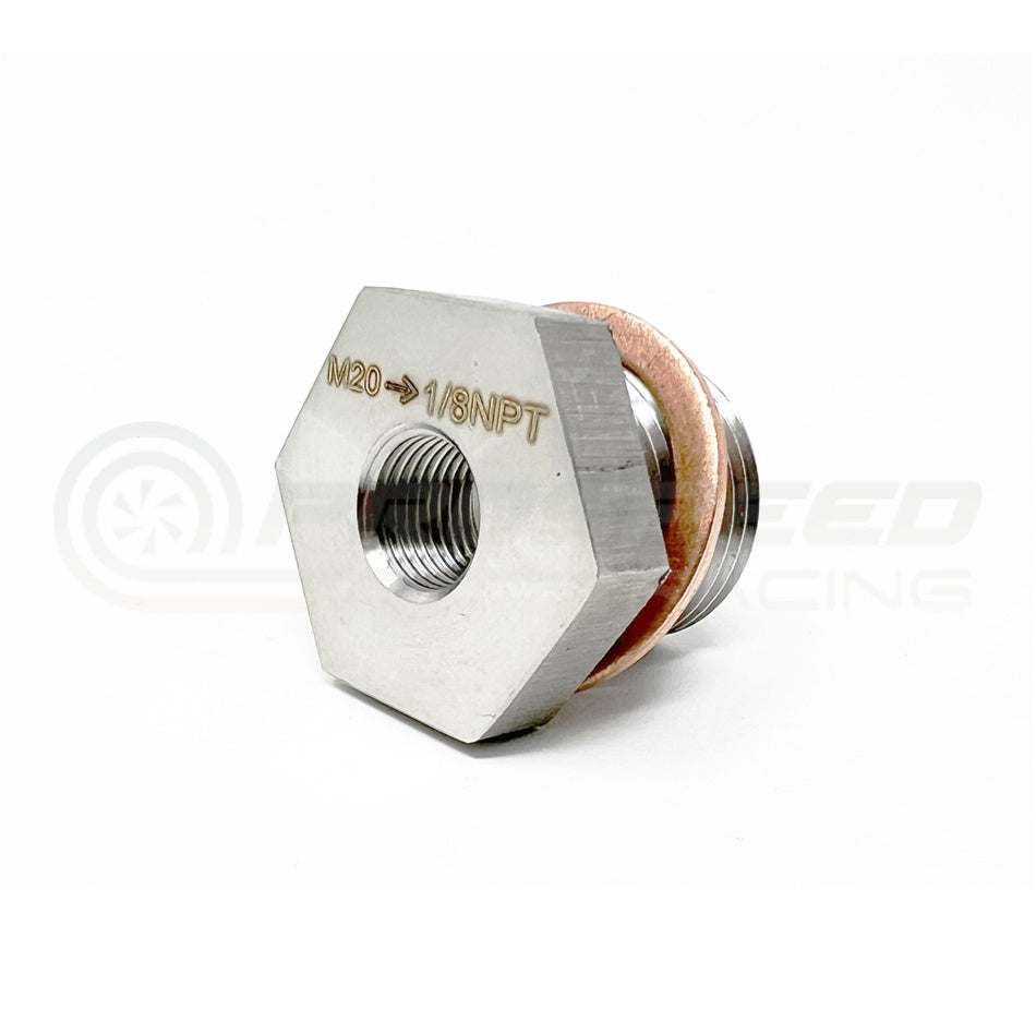 Torque Solution Stainless Steel Sensor Adaptor Plug - M20x1.5 to 1/8" NPT