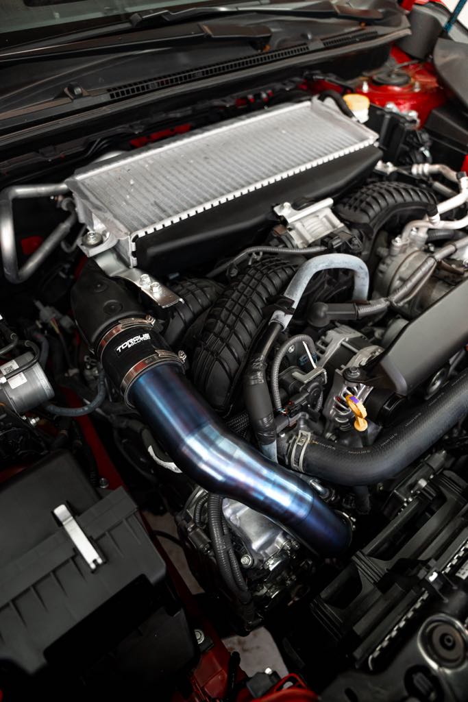 Torque Solution Titanium Intercooler Charge Pipe Burnt Purple Finish