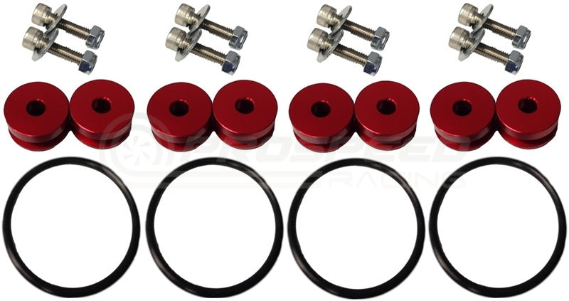 Torque Solution Billet Bumper Quick Release Kit Combo (Red)