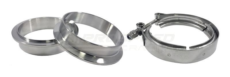 Torque Solution Stainless Steel V-Band Clamp & Flange Kit: 3" (76mm)