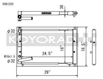Koyorad V Series Aluminium Racing Radiator