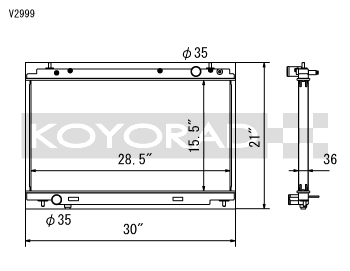 Koyorad V Series Aluminium Racing Radiator