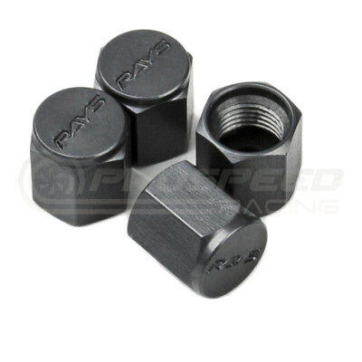 Volk Racing Rays Valve Stem Caps Gunmetal Grey Set of 4