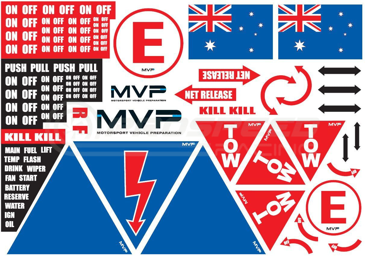MVP by Raceworks CAMS Approved Sticker Sheet VPR-022 | Pro Speed Racing