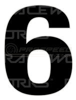 MVP by Raceworks CAMS Approved 28cm Black Number 6 VPR-026-6 | Pro Speed Racing
