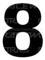 MVP by Raceworks CAMS Approved 28cm Black Number 8 VPR-026-8 | Pro Speed Racing