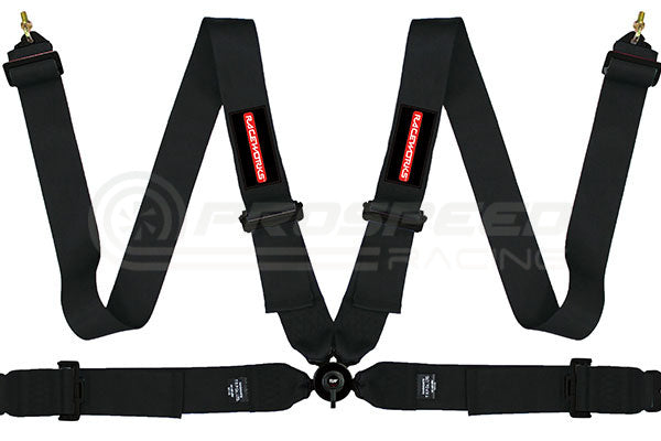 Racework 4 Point Cam Harness w/Black 3" Belts Black Hardware Snap On Ends VPR-120 | Pro Speed Racing