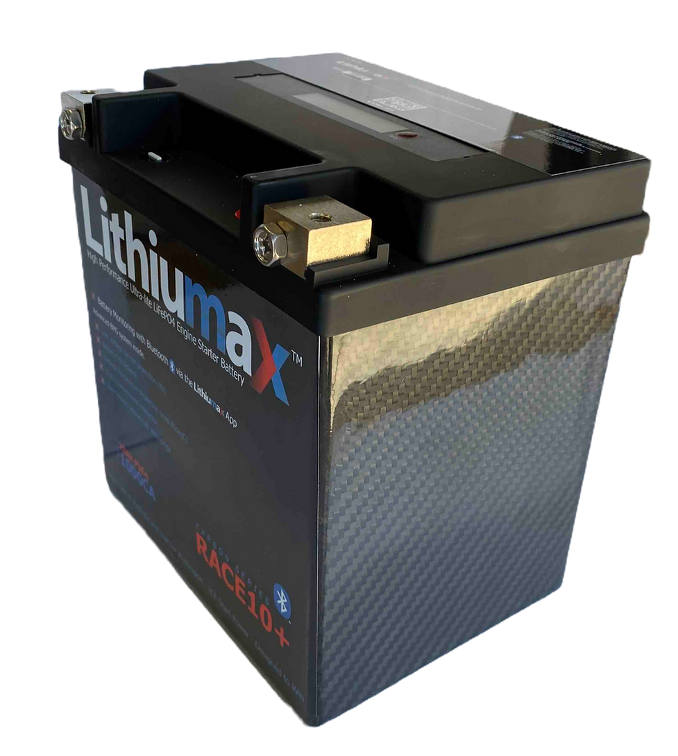 Lithiumax Race10+ Carbon Series 1000CA Lithium LiFePO4 Car Battery w/Bluetooth