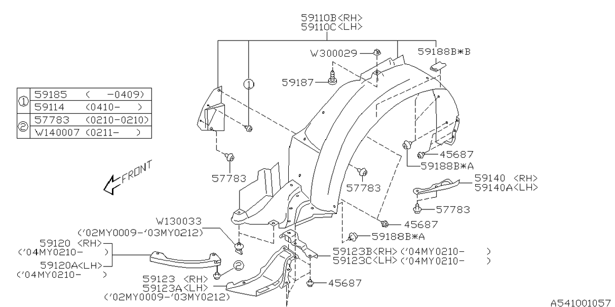 Subaru Genuine Front Right Mud Guard Assembly
