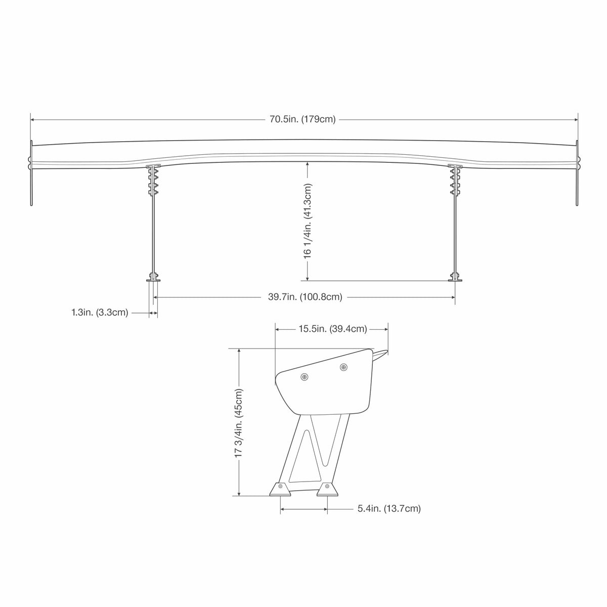 Seibon Universal Carbon Fibre GT Wing - 70.5" Wide