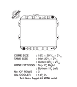 CSF OEM Replacement 3 Row Heavy Duty Metal Radiator