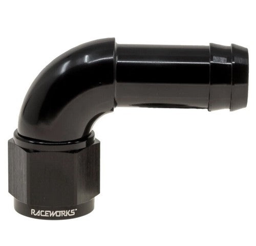 Raceworks AN-12 Female Swivel to 5/8" Hose Barb Fitting 90 Degree