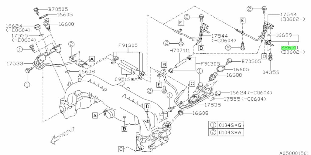 Subaru Genuine Fuel Pressure Regulator Assembly