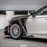 Seibon MB-Style Carbon Fibre Front Side Skirt Extensions